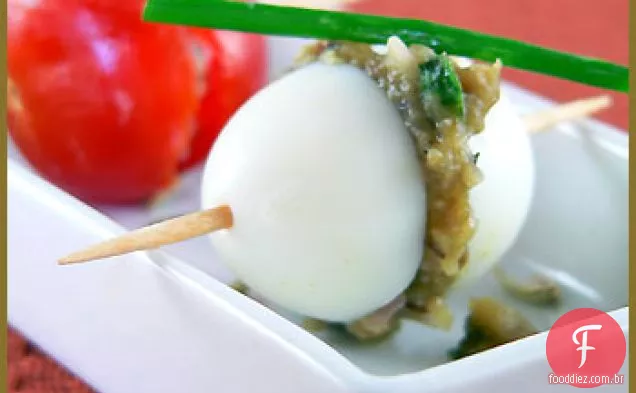 Castanha De Caju E Purê De Berinjela Em Ovos De Codorna