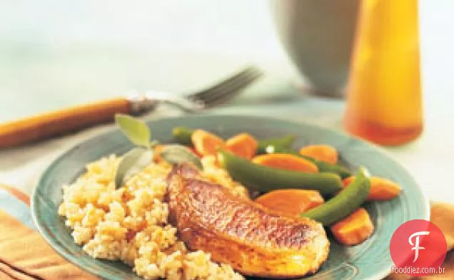 Frigideira Vitrificada Rápida Da Carne De Porco & Do Arroz