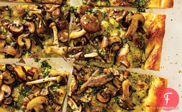 Pizza Pesto De Quatro Cogumelos