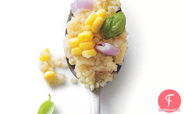 Bulgur estilo grãos com sabor de milho-manjericão