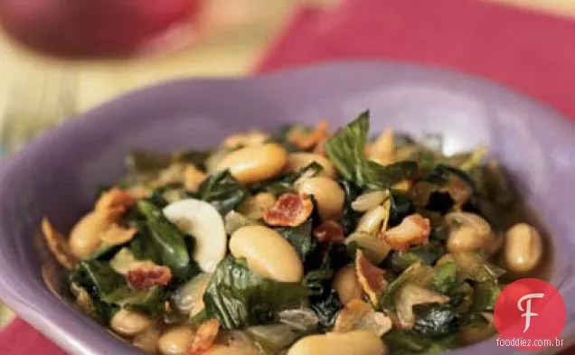 Escarole com Bacon e Feijão Branco