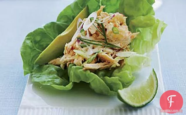 Picante Asiático-Frango-Salada Alface Copos