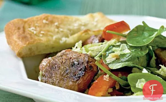 Salada de espinafre com molho de porco e gengibre temperado