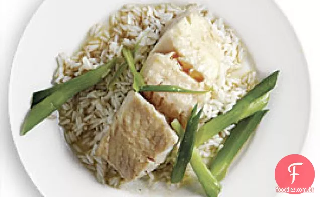 Bacalhau Preto Cozido No Vapor Com Cebolinha E Vinho De Arroz