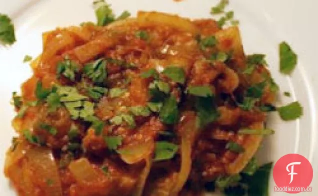 Jantar hoje à noite: Baingan Bharta (curry de berinjela)