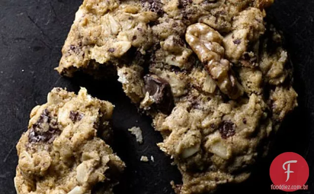 Biscoitos de aveia com pedaços de Chocolate e nozes