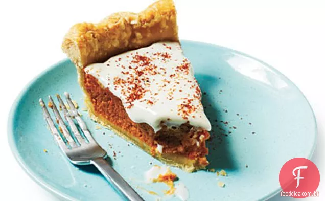Torta de batata doce com cobertura de Creme temperada