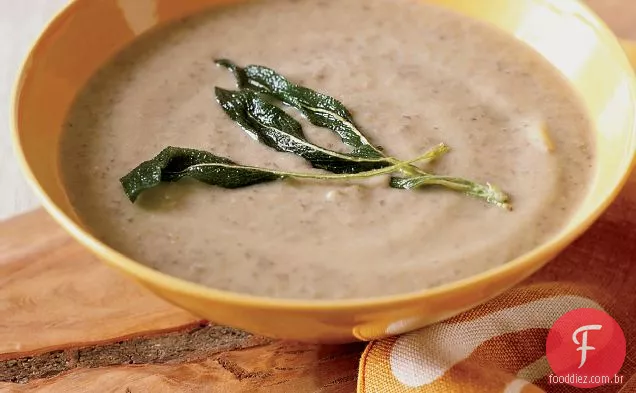 Berinjela assada e sopa de lentilha