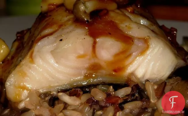 Jantar simples: bacalhau preto com cogumelos e molho de missô