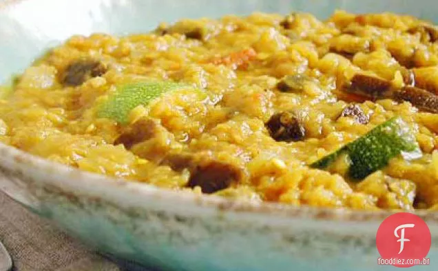 Lentilhas com berinjela e Garam Masala