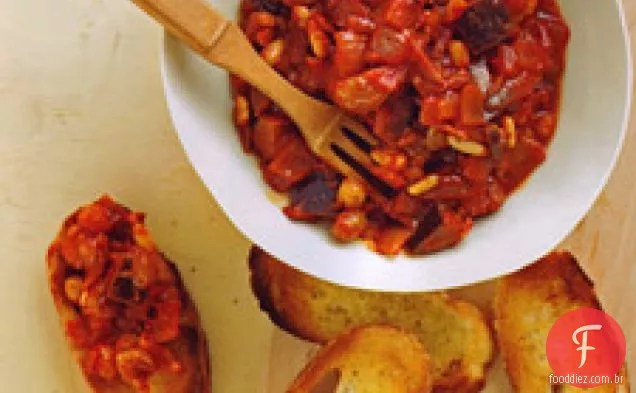 Berinjela Caponata Crostini