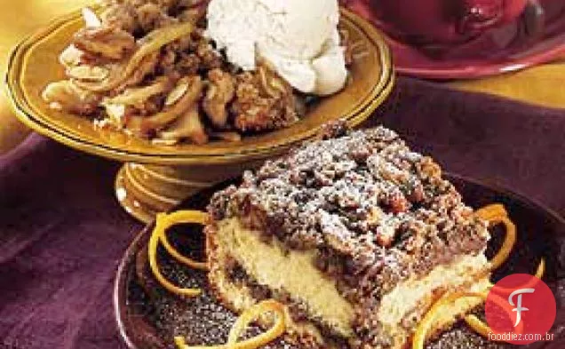 Creme azedo-Bolo De Café Laranja Com Chocolate-Pecan Streusel