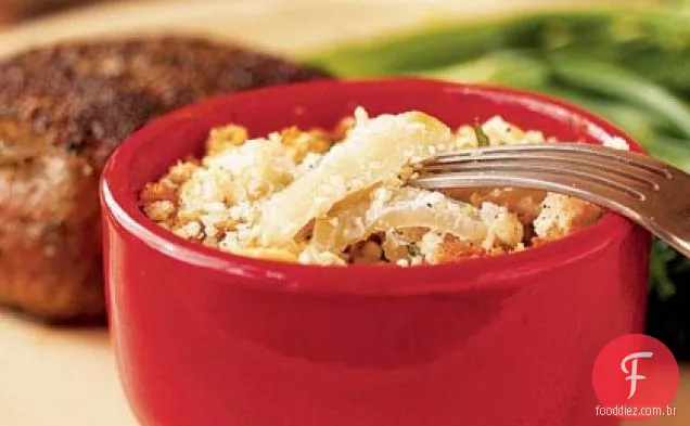 Erva-doce assada e gratinados de ricota com estragão