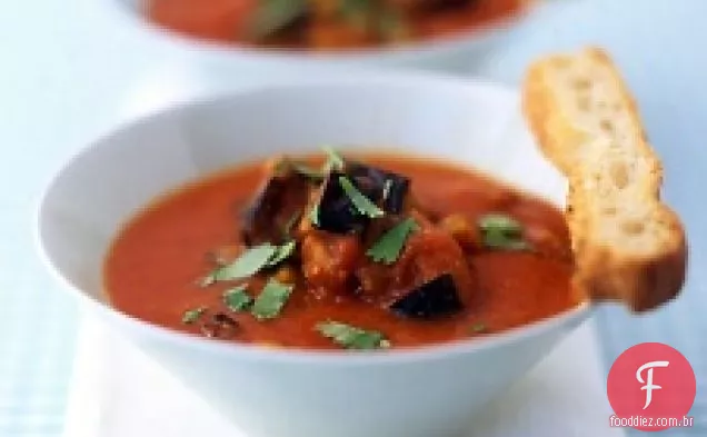 Sopa Assada De Tomate E Berinjela