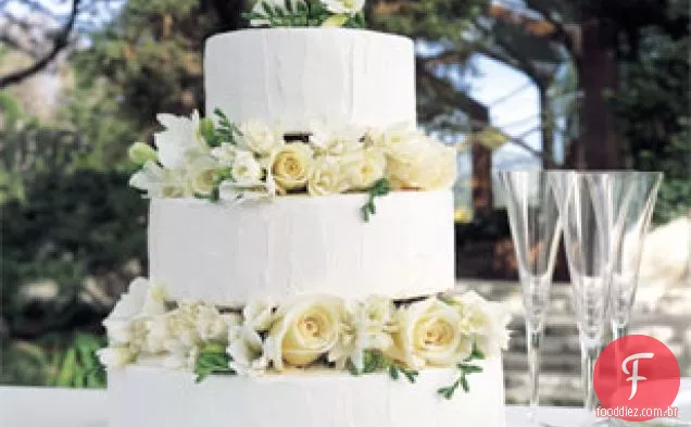 Bolo de casamento com Chocolate branco e limão