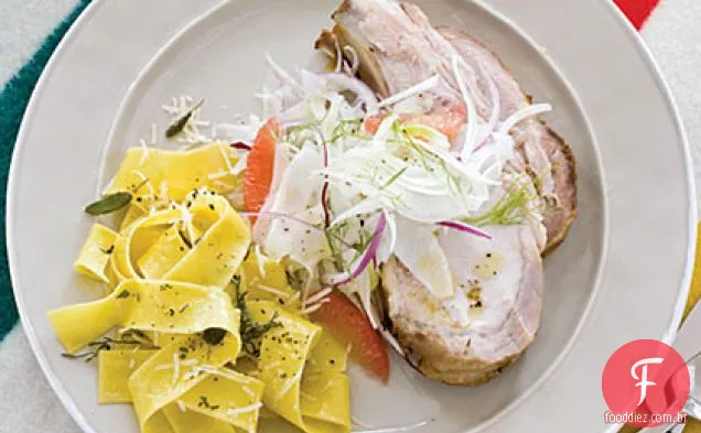 Lombo de porco assado com salada de erva-doce
