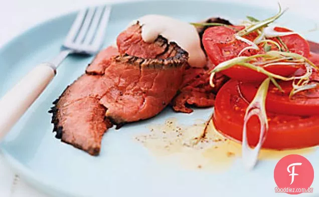 London Broil com maionese cítrica de soja