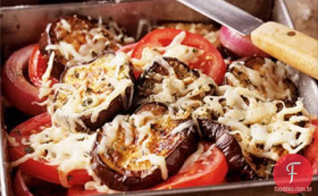 Berinjela Grelhada E Tomate Gratinado