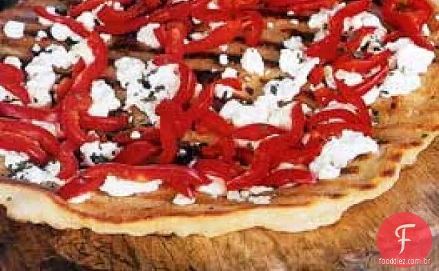Feta e Pizza de pimentão vermelho