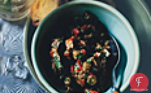 Berinjela e tomate seco ao sol