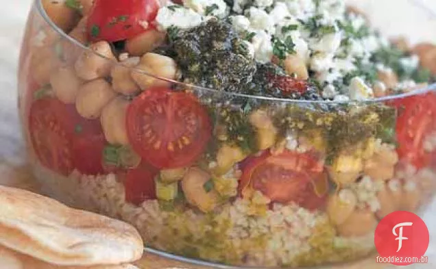 Tabbouleh com feijão e Feta
