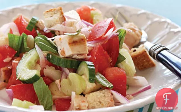 Panzanella rápida com frango