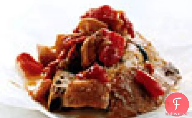 Pimenta vermelha picante e berinjela Confit