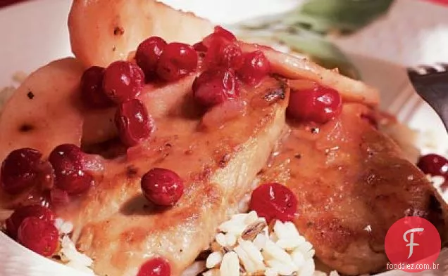 Medalhões de porco com Cranberries e maçãs