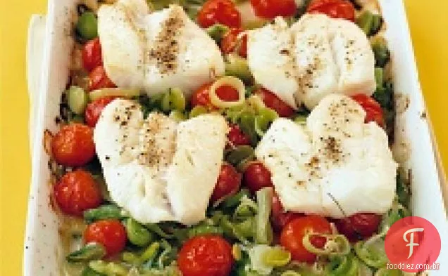 Bacalhau Com Alho-Poró E Tomate