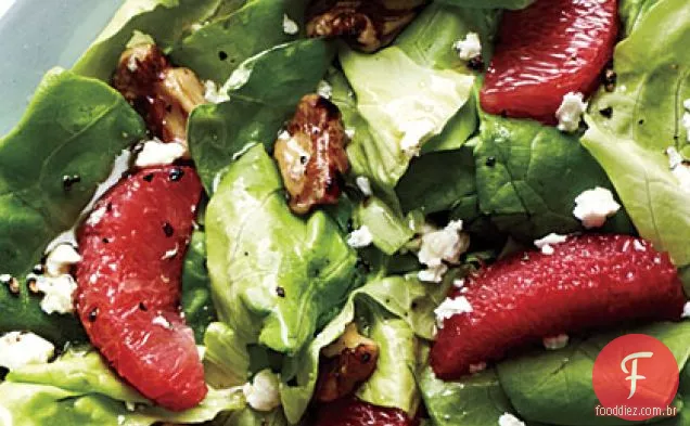 Salada de toranja, noz e Feta