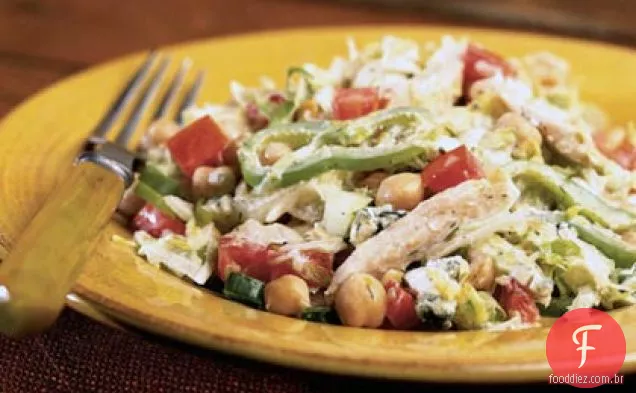 Salada de peru e queijo azul