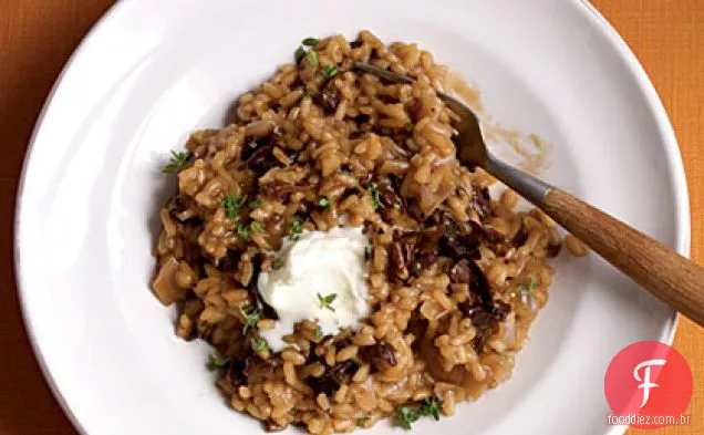 Risoto com cogumelos Porcini e Mascarpone