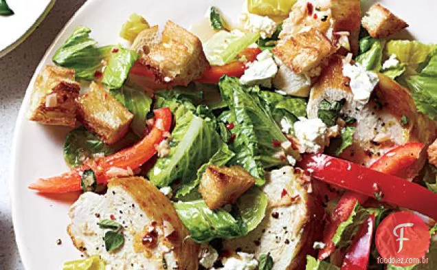 Salada De Pão De Frango Grego