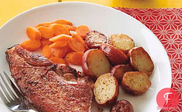 Bife de presunto com Chipotle-molho de mostarda