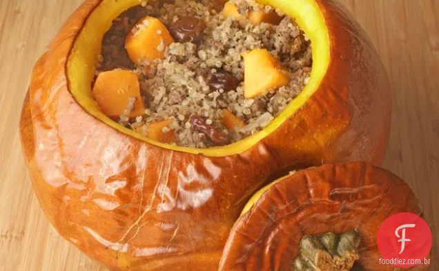 Abóbora recheada com Quinoa e veado