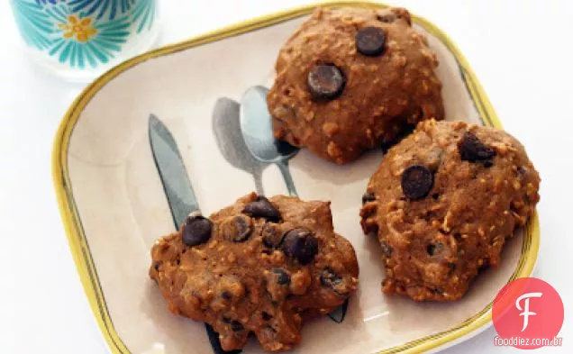 Biscoitos De Abóbora De Aveia Com Chip De Chocolate