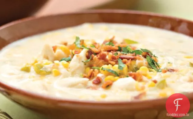 Sopa de milho e caranguejo