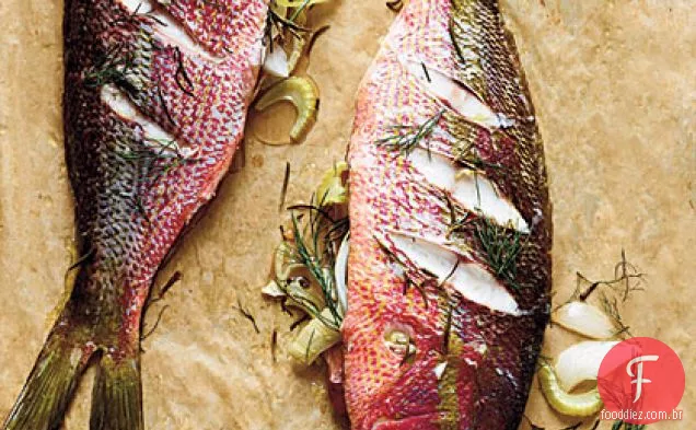 Stuffed Whole Roasted Yellowtail Snapper
