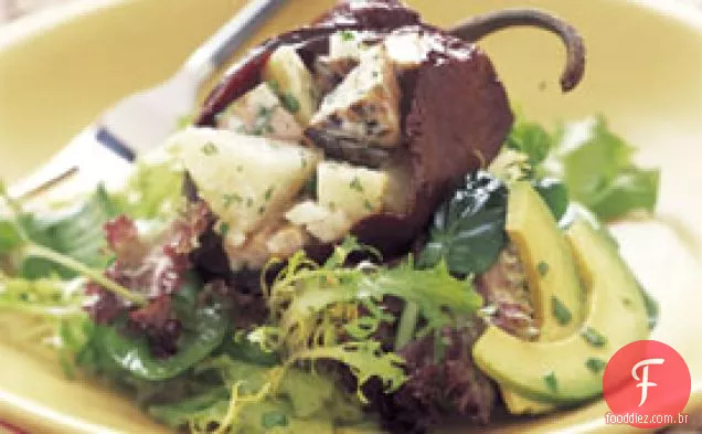 Ancho Chiles recheados com atum e batata
