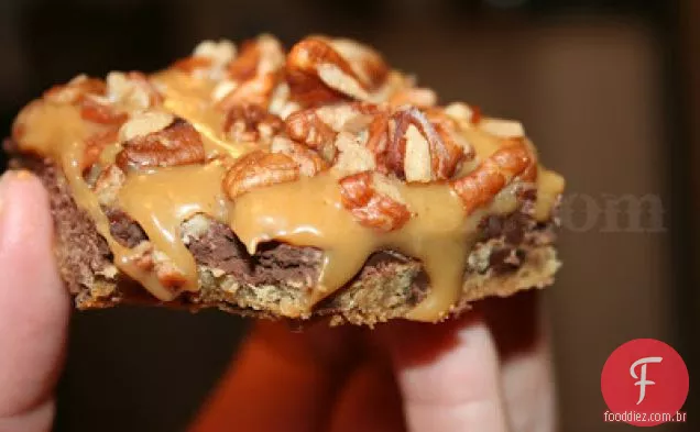 Chocolate Chocolate Chip Caramel Bars