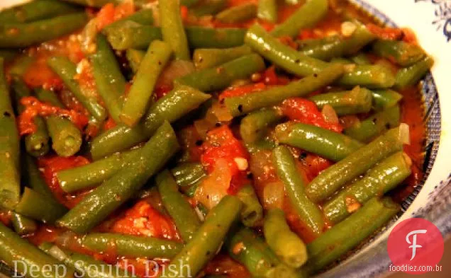 Feijão verde e tomate