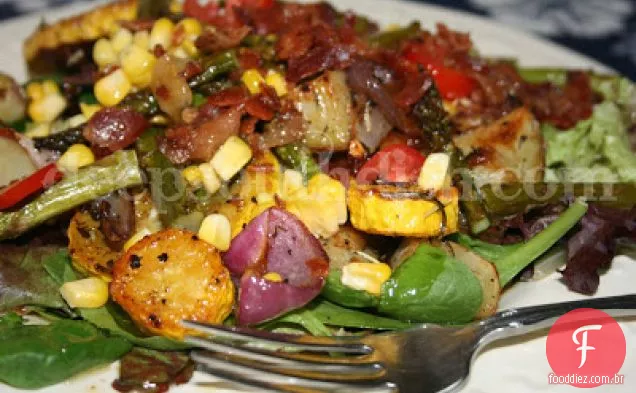 Salada De Espinafre Vegetal Assado