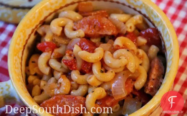 Macarrão e tomate com Andouille