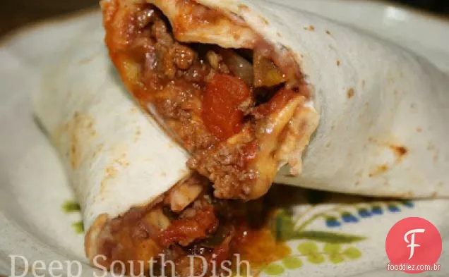 Burritos de carne e feijão