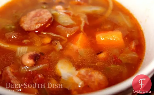 Salsicha e sopa de Batata Doce