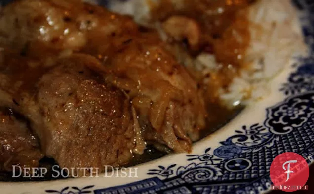 Assado de porco sufocado com arroz