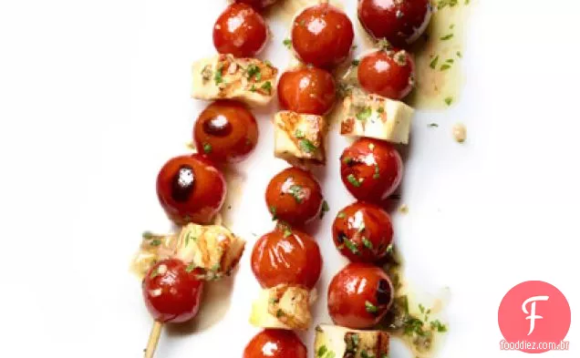 Tomate Cereja-Espetos Halloumi
