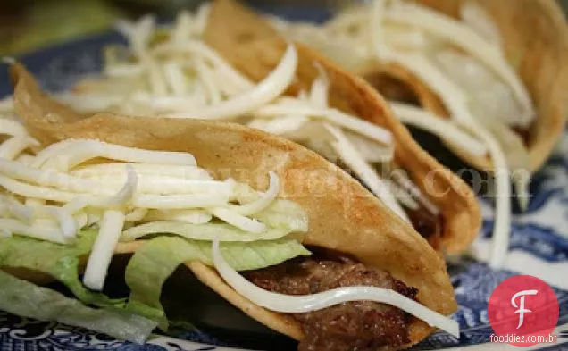 Tacos De Carne Triturados Mexicanos Autênticos