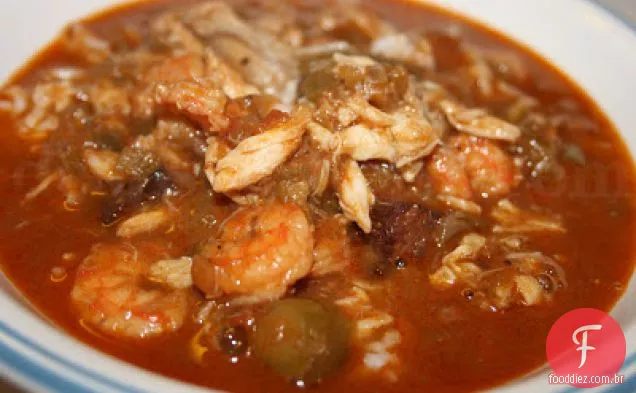 Frutos do mar e quiabo Gumbo