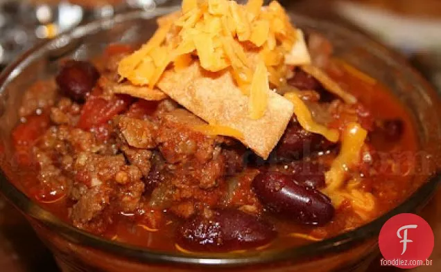 Crockpot Beef Chili Com Feijão
